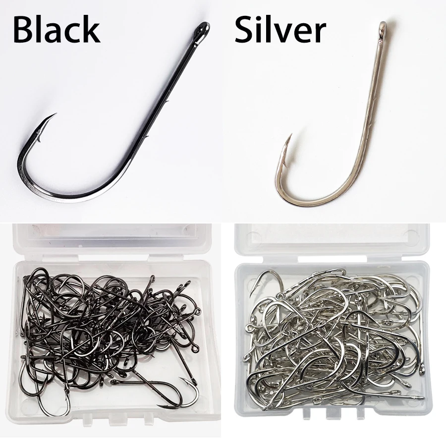 고탄소강 미끼 후크, 긴 생크 낚시 후크, 2 개의 미 - Fishing Hook Offset 리뷰 및 가격