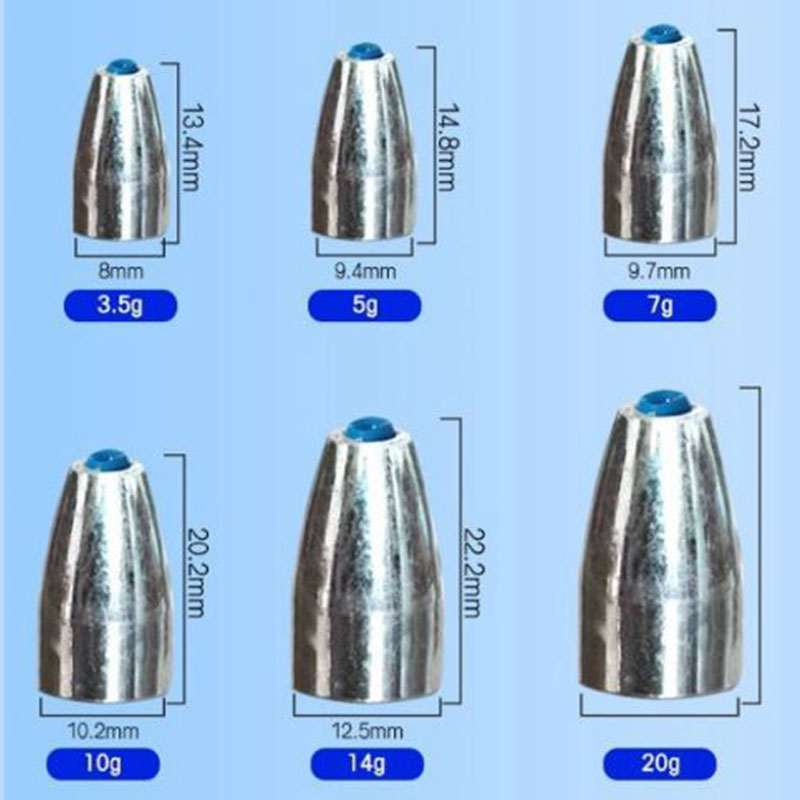 10개입 3.5g-20g 낚시 추(싱커) 불릿형 낚시  - Fishing Hook Offset 리뷰 및 가격